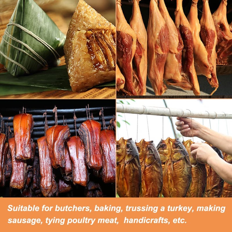 Vivifying خيط الجزارين المنعش، 328 قدم خيط قطن 3 طبقات، خيط طهي آمن للطعام لربط اللحم، صنع النقانق، ربط الديك الرومي، الشواء والتعبئة (بيج) - Image 4